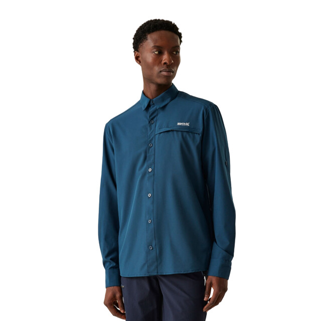 Regatta Effen heren reisshirt met lange mouwen UTRG11006_moonlightdenim large