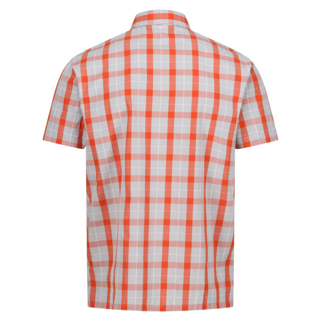 Regatta Heren denmoor geruit overhemd UTRG10991_silvergreyrustyorange large