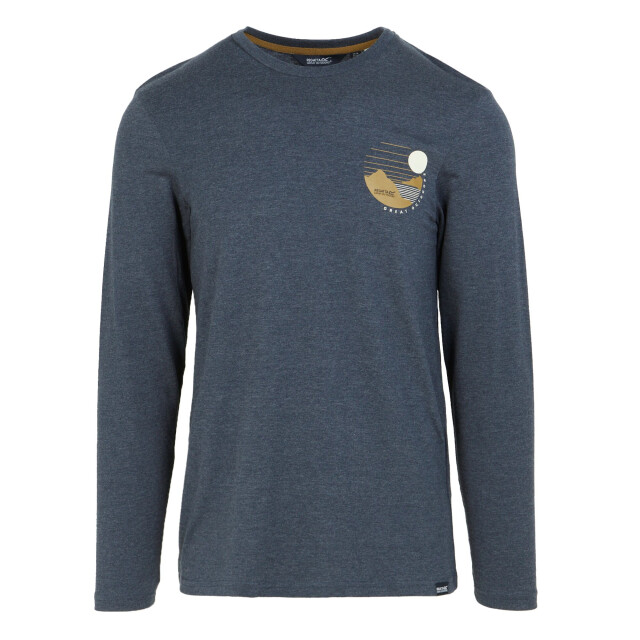 Regatta Heren maylow scenery marl t-shirt met lange mouwen UTRG10955_navymarl large