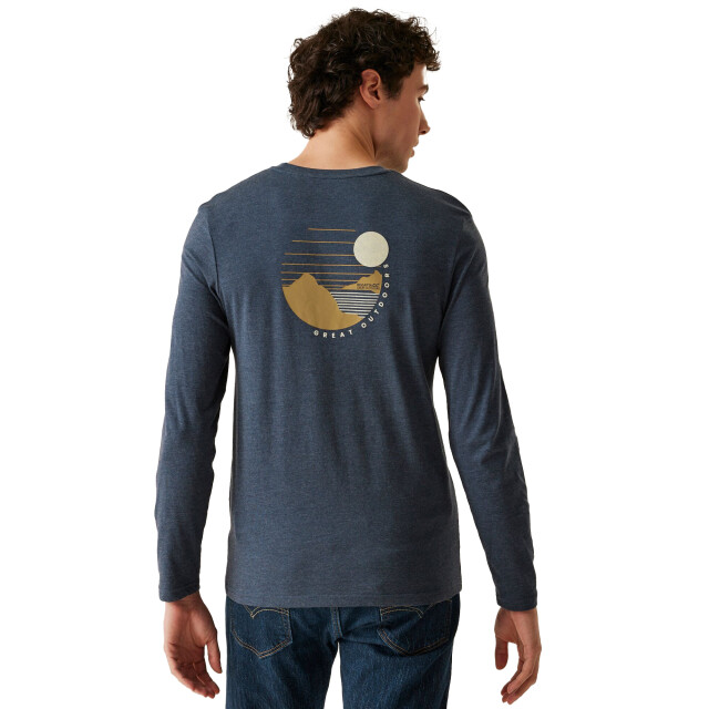 Regatta Heren maylow scenery marl t-shirt met lange mouwen UTRG10955_navymarl large