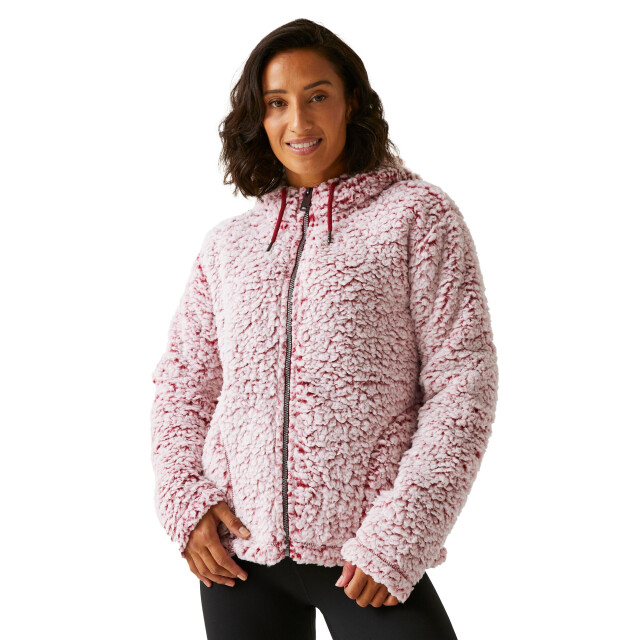 Regatta Dames zelpha fluffy fleecejas met capuchon UTRG10958_rumbared large