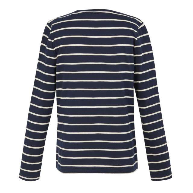 Regatta Dames federica ii stripe t-shirt met lange mouwen UTRG10886_navylightvanilla large
