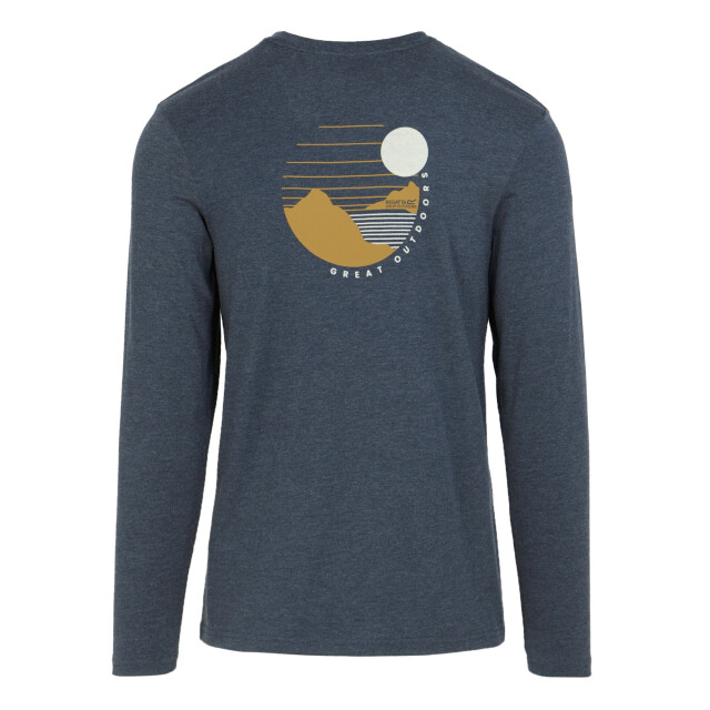 Regatta Heren maylow scenery marl t-shirt met lange mouwen UTRG10955_navymarl large