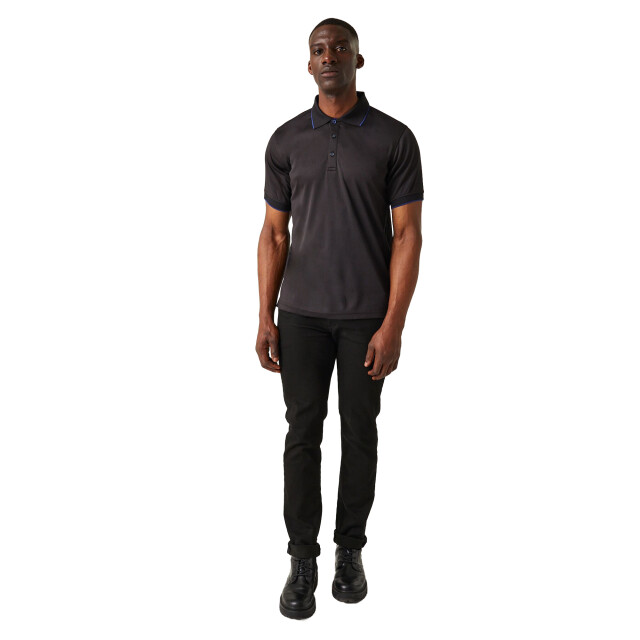 Regatta Heren navigate poloshirt met korte mouwen UTRG10810_blacknewroyal large