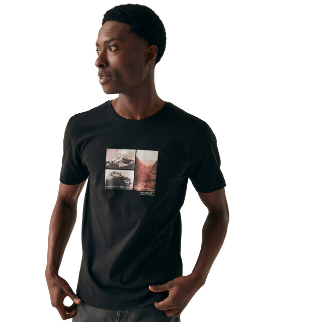Regatta Heren cline ix mountain t-shirt UTRG10880_black large