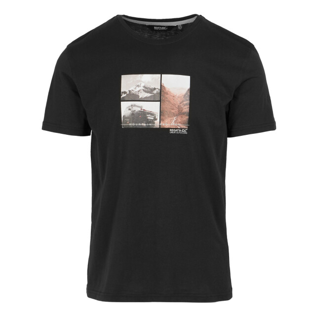 Regatta Heren cline ix mountain t-shirt UTRG10880_black large