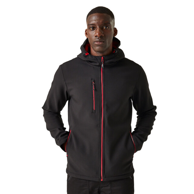 Regatta Heren navigate 2 layer soft shell jas UTRG10787_blackclassicred large