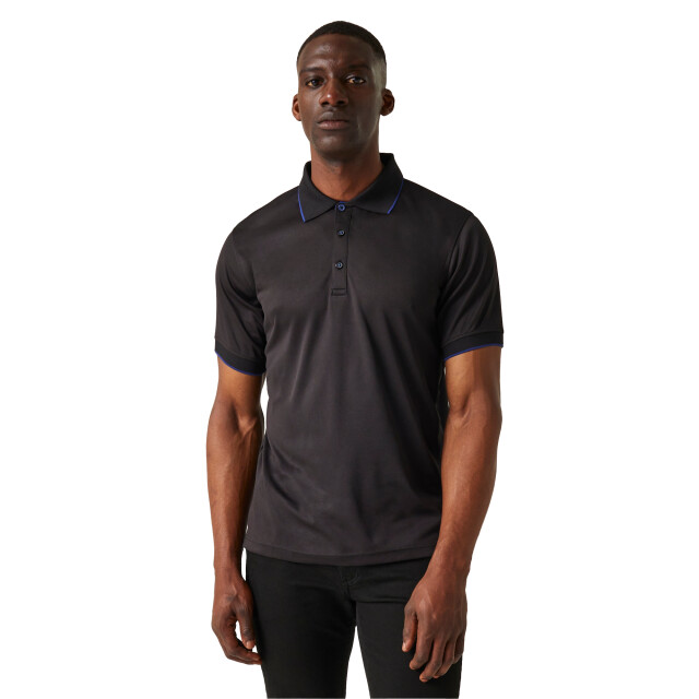 Regatta Heren navigate poloshirt met korte mouwen UTRG10810_blacknewroyal large