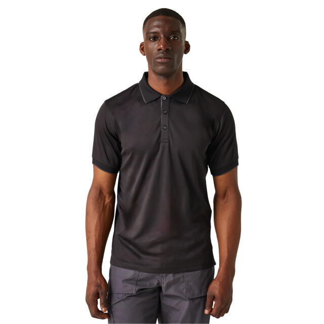 Regatta Heren navigate poloshirt met korte mouwen UTRG10810_blacksealgrey large