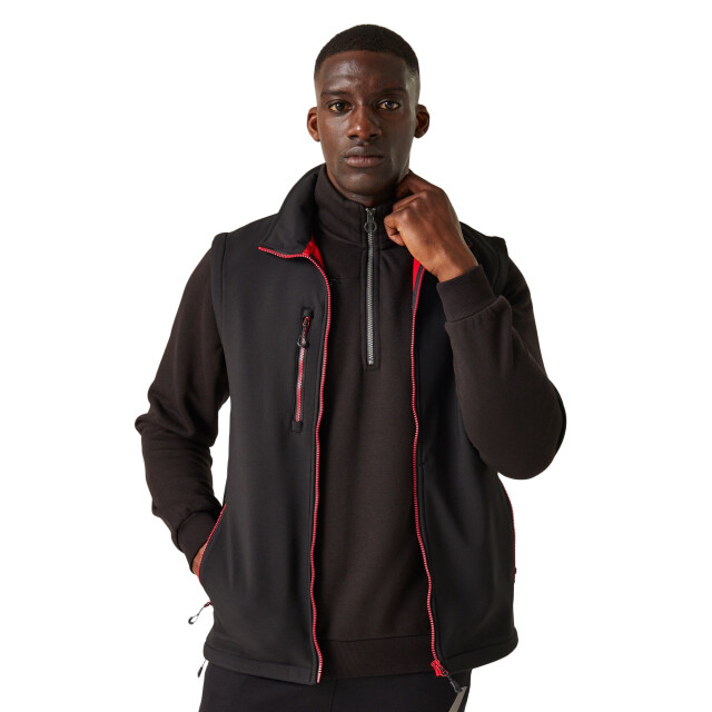 Regatta Heren navigate softshell 2-laags bodywarmer UTRG10672_blackclassicred large
