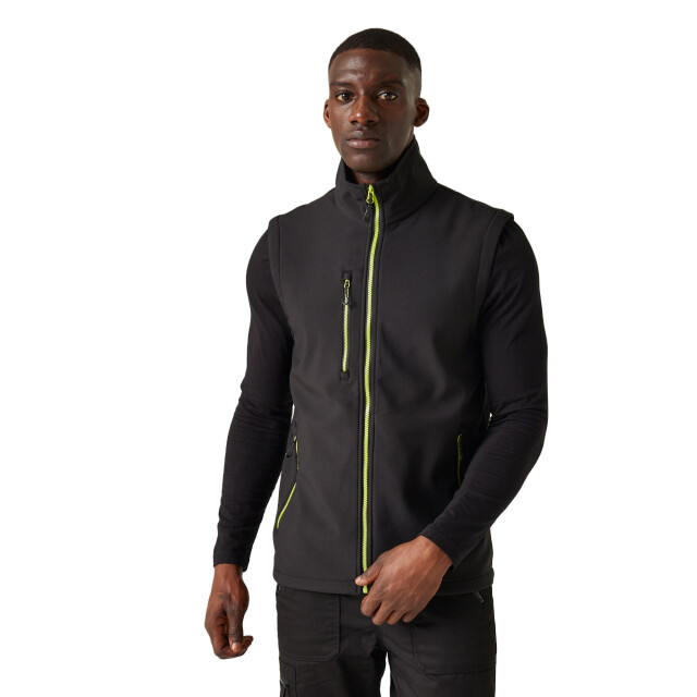 Regatta Heren navigate softshell 2-laags bodywarmer UTRG10672_blacklimegreen large