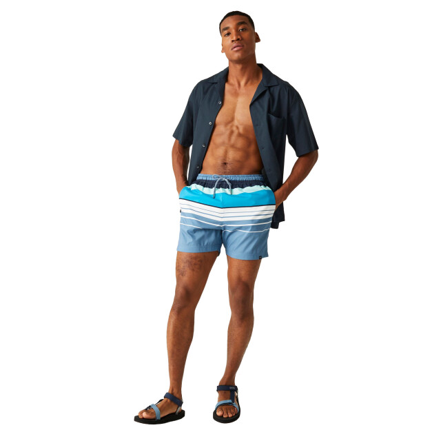 Regatta Heren loras gestreepte zwemshort UTRG10739_coronetblue large