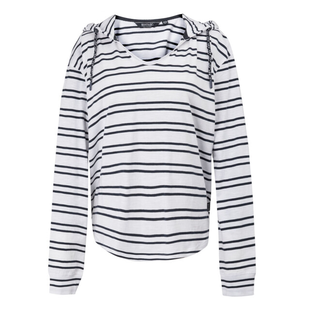 Regatta Dames minerve stripe v hals hoodie UTRG9887_whitenavy large
