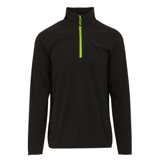 Regatta Heren navigate half zip fleece UTRG9760_blacklimegreen large