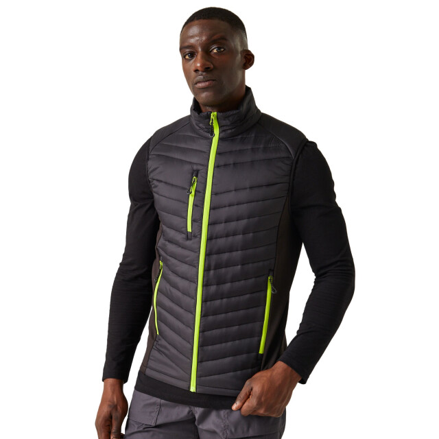 Regatta Heren navigate gewatteerd hybride gilet UTRG9422_blacklimegreen large