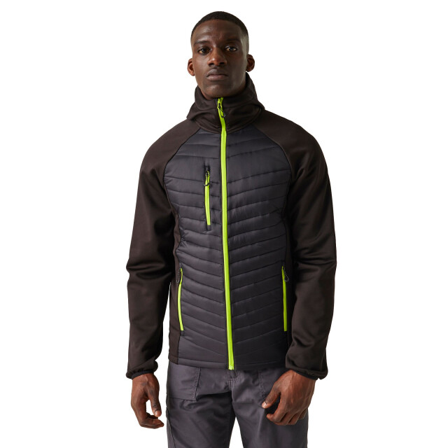 Regatta Heren navigate quilted hybride jas UTRG9341_blacklimegreen large