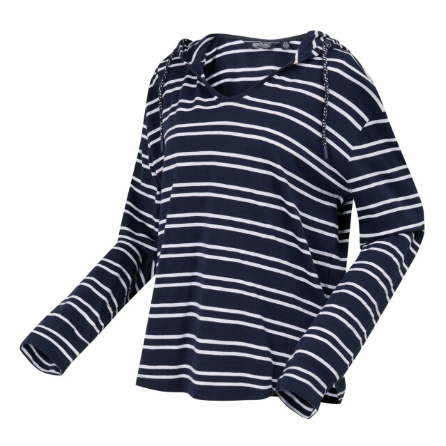 Regatta Dames minerve stripe v hals hoodie UTRG9887_navywhite large