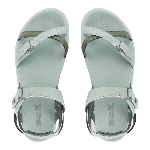 Regatta Grote buiten vrouwen/dames lady santa cruz open teen sandalen UTRG996_glaciergreenfourleafclover large