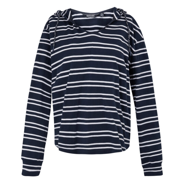 Regatta Dames minerve stripe v hals hoodie UTRG9887_navywhite large