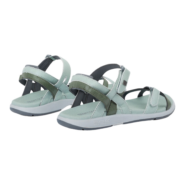 Regatta Grote buiten vrouwen/dames lady santa cruz open teen sandalen UTRG996_glaciergreenfourleafclover large