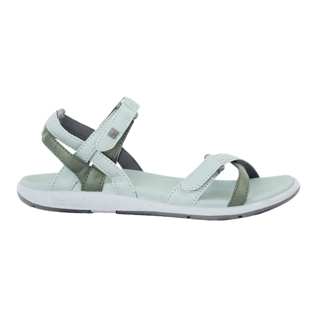 Regatta Grote buiten vrouwen/dames lady santa cruz open teen sandalen UTRG996_glaciergreenfourleafclover large