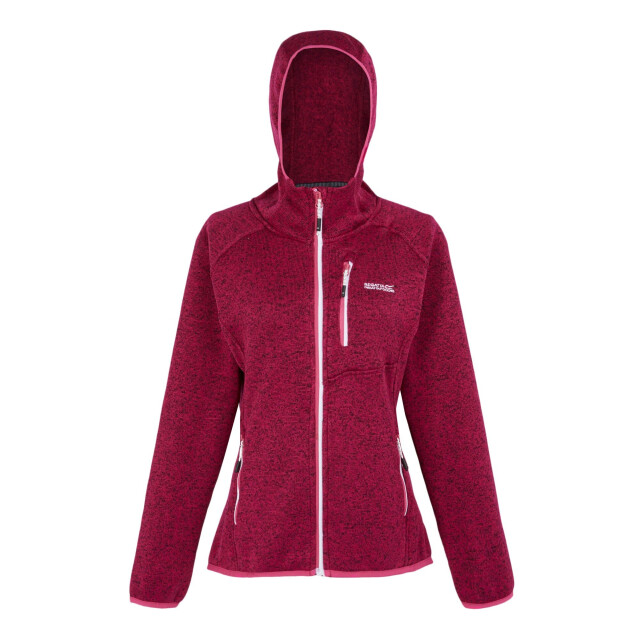 Regatta Dames newhill marl fleecejas met capuchon UTRG8830_deeppink large