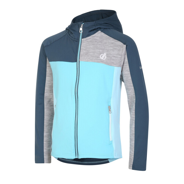 Dare2b Childrens/kids thriving core stretch hooded midlayer UTRG8625_oriongreyseajetblue large