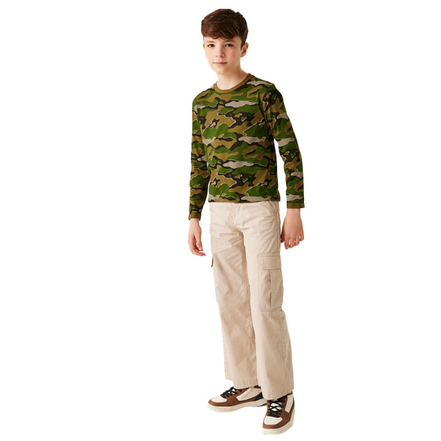 Regatta Kinder/kinder wenbie iii camo t-shirt met lange mouwen UTRG8054_nephritegreen large