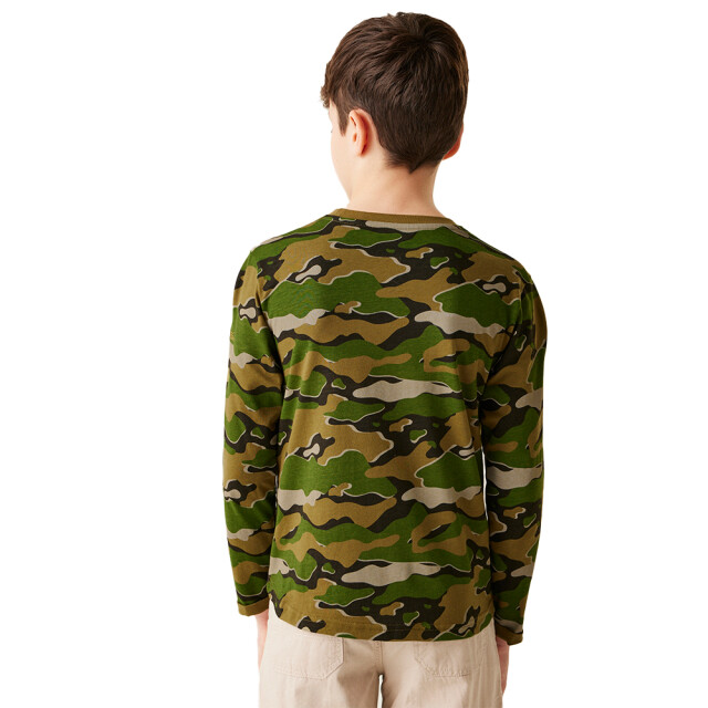 Regatta Kinder/kinder wenbie iii camo t-shirt met lange mouwen UTRG8054_nephritegreen large