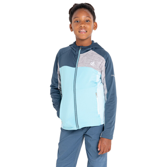 Dare2b Childrens/kids thriving core stretch hooded midlayer UTRG8625_oriongreyseajetblue large