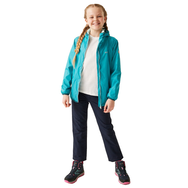 Regatta Groot buitenshuis kinderen/kinderen lever ii packaway rain jacket UTRG1885_tahoeblue large