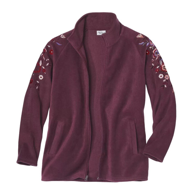 Atlas for Women Geborduurde fleece jas voor dames UTAF1303_burgundy large