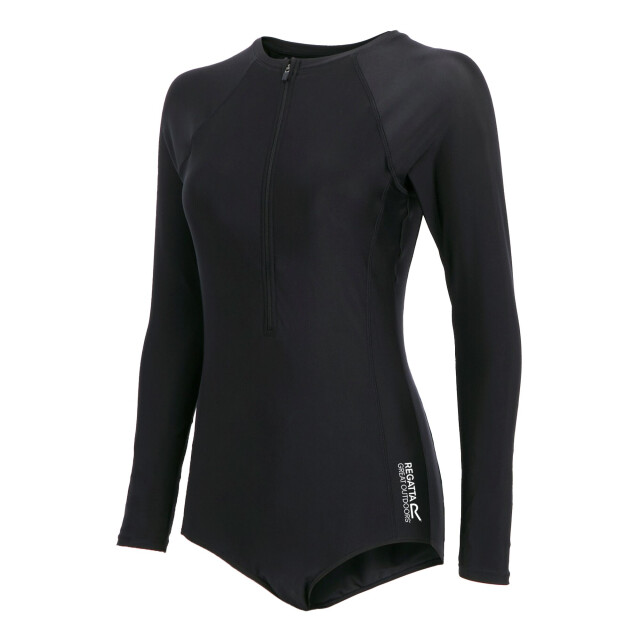 Regatta Dames willowfield ééndelig badpak met lange mouwen UTRG10632_black large