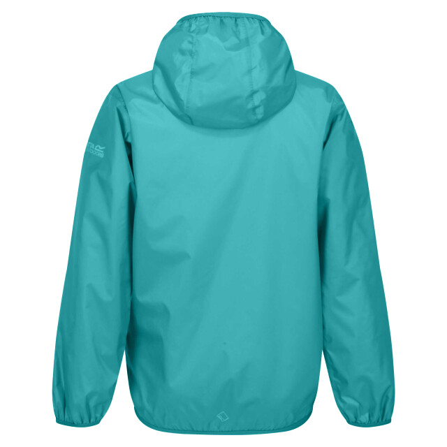 Regatta Groot buitenshuis kinderen/kinderen lever ii packaway rain jacket UTRG1885_turquoise large