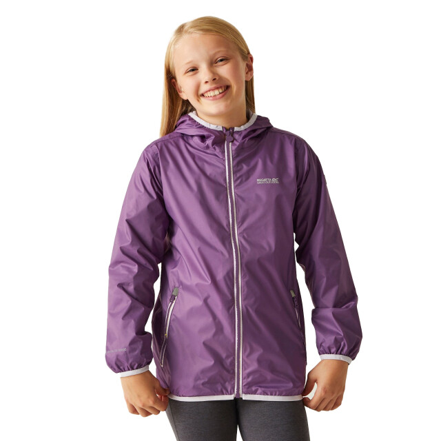 Regatta Groot buitenshuis kinderen/kinderen lever ii packaway rain jacket UTRG1885_sunsetpurple large