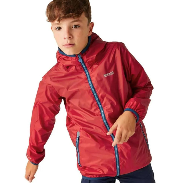 Regatta Groot buitenshuis kinderen/kinderen lever ii packaway rain jacket UTRG1885_dangerred large