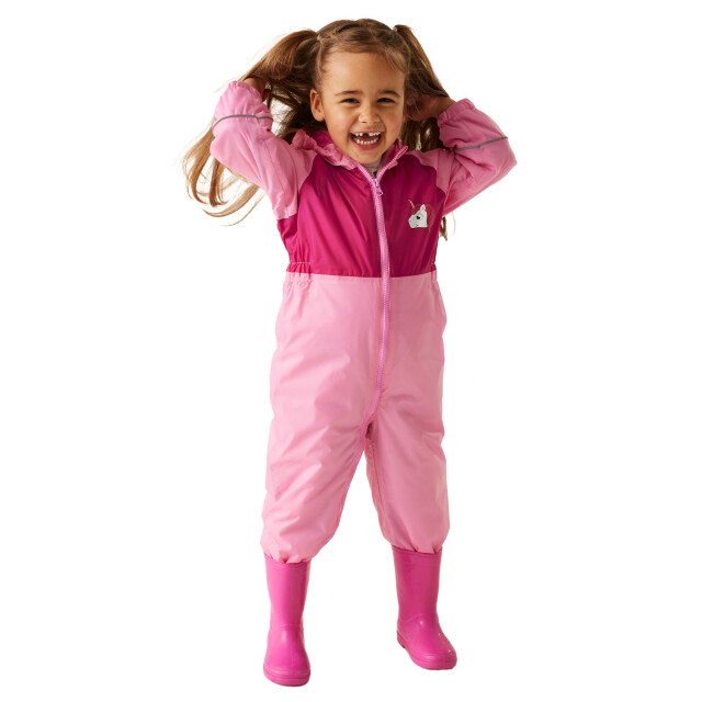 Regatta Kinderen/kinderen modderspel iii regenpak met kap UTRG3633_sweetpink large
