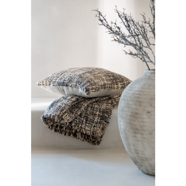 J-Line plaid tweed acryl/katoen /beige 180x130x1cm 3065692 large