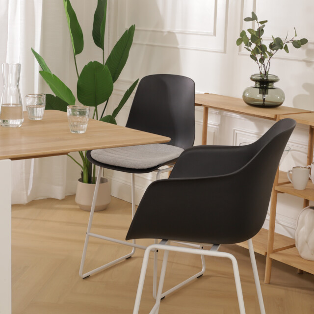 Nolon Nino-liz barkruk en lichtgrijs zitkussen wit onderstel 75 cm 2411426 large