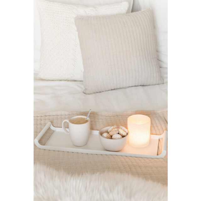 J-Line kussen teddy strepen stiksel katoen/polyester 45x45x12cm 3065714 large