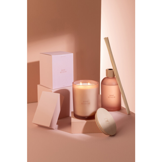J-Line geurkaars accords essentiels rose rêveuse-52h 10.5x10.5x14cm 3065819 large