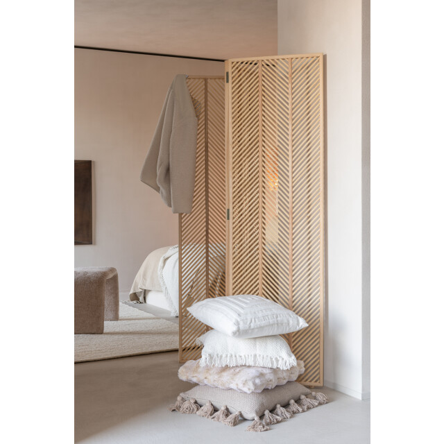 J-Line kussen wave polyester crème 45x45x18cm 3065735 large