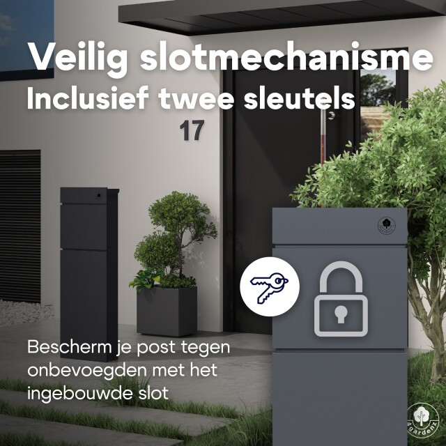 4gardenz ® brievenbus staand brievenbus staal met slot - 3079551 large