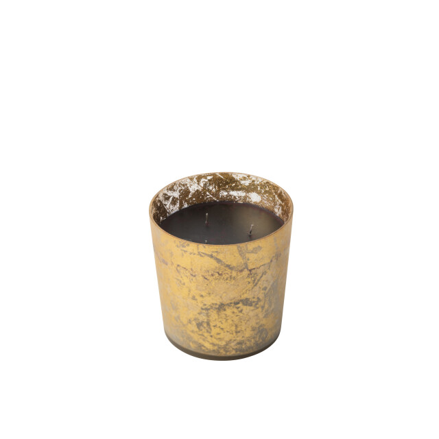 J-Line geurkaars m-chic glas goud/zwart medium-80u 15.5x15.5x15.5cm 3065760 large