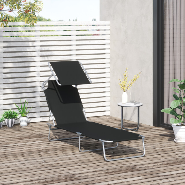 4goodz Ligbed opvouwbaar met zonnescherm inklapbaar 4 standen - 3079552 large