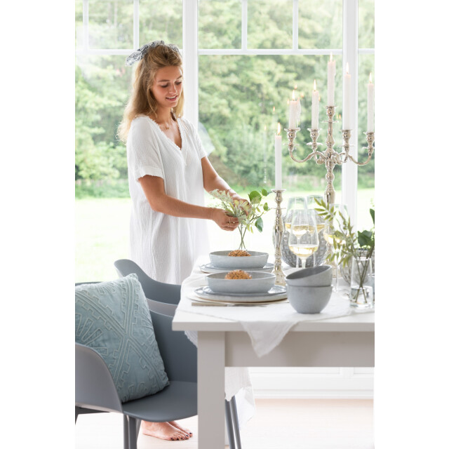 J-Line kandelaar klassiek aluminium zilver large 16x16x45cm 3066062 large