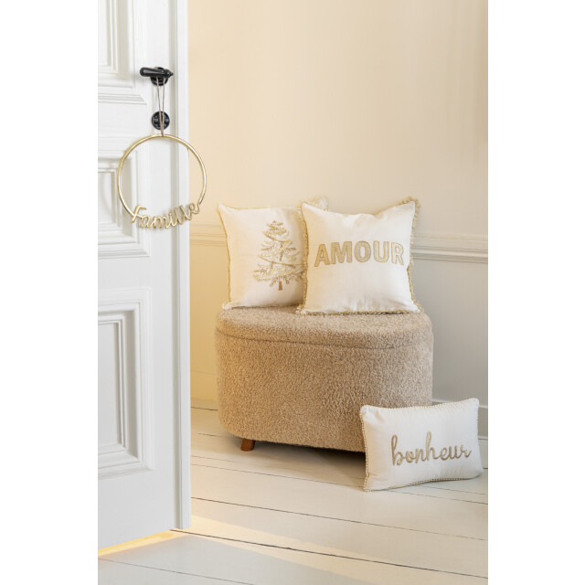 J-Line kussen boom textiel /goud 45x45x12cm 3065840 large