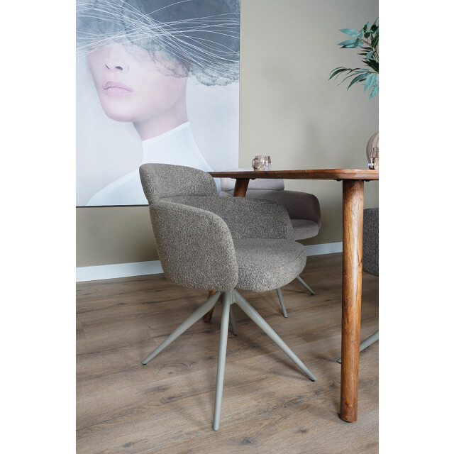 Home67 Eetkamerstoel chase bouclé brown 3067960 large