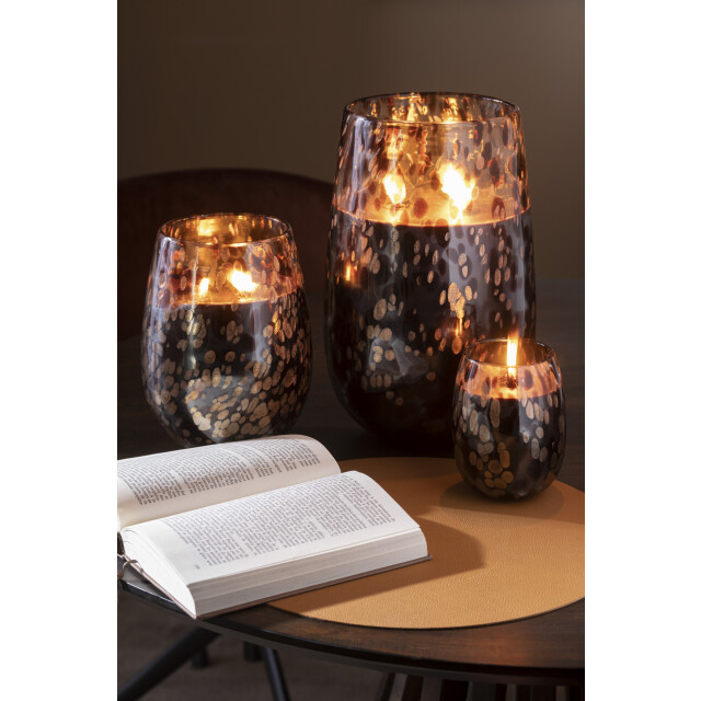 J-Line geurkaars mia zwart/mix glas large 20x20x32.5cm 3065885 large