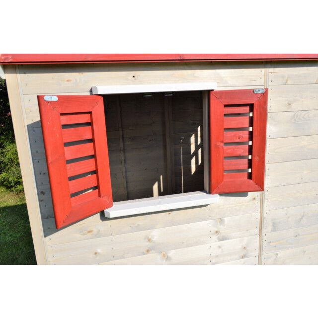 Wendi Toys Wtm24 houten speelhuis met glijbaan en schommel | 330x350x242 cm 3047873 large